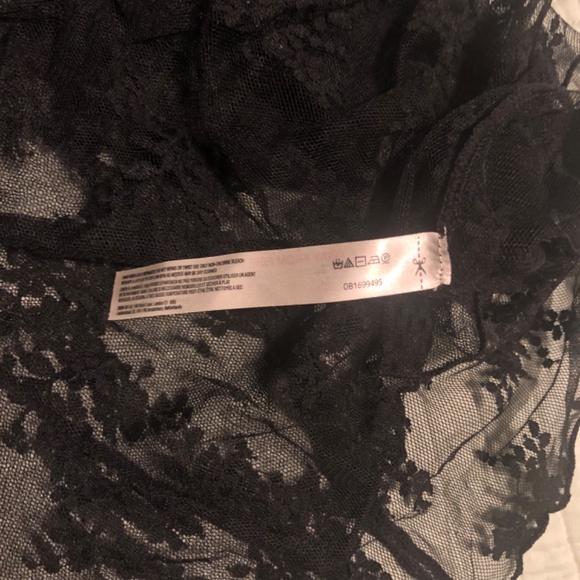 NWT Free People Black Shirt Lace Layered in Luxe Tee T-shirt T M Medium - Picture 5 of 8